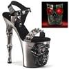 Pleaser - RAPTURE812LT Sandale à bride à la cheville, Pole dance chaussures - Couleur chrome Product image